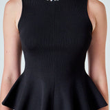 Jewel Trim Peplum Top