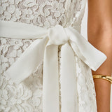 Lace Sleeveless Long Top With Belt