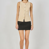 Knit Buttoned Sleeveless Top