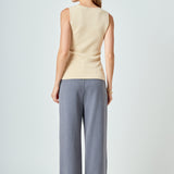 Knit Buttoned Sleeveless Top