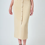 Knit Pocketed Midi Skirt