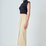 Knit Pocketed Midi Skirt