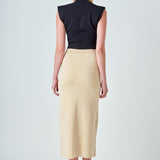 Knit Pocketed Midi Skirt