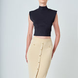 Knit Pocketed Midi Skirt