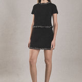 Jewel Trim Knit Short Sleeve Top