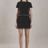 Jewel Trim Knit Mini Skirt