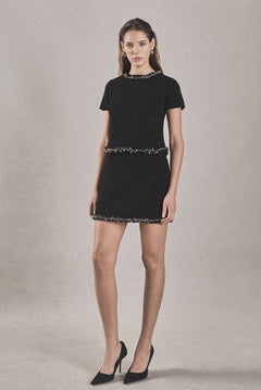 Jewel Trim Knit Mini Skirt