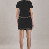 Jewel Trim Knit Mini Skirt