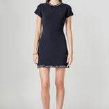 Jewel Trim Knit Mini Dress