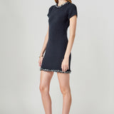 Jewel Trim Knit Mini Dress
