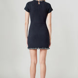 Jewel Trim Knit Mini Dress