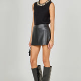 Knit Jewel Trim Sleeveless Top