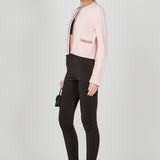 Boucle Knit Jewel Trim Sweater Cardigan