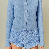 Textured Buttoned Sweater Cardigan