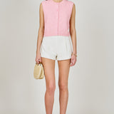 Textured Sleeveless buttoned vest Top