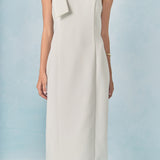 One Shoulder Bow Accent Midi Dress