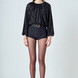 Sequins Blouson Top