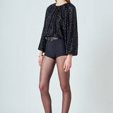 Sequins Blouson Top