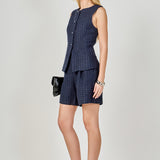 Tweed Buttoned Sleeveless Top
