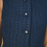 Tweed Buttoned Sleeveless Top