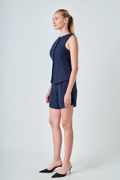 Tweed Relaxed Long Shorts