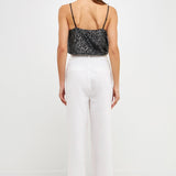 Sequins Cowl Neck Top