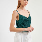 Sequins Cowl Neck Top