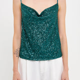Sequins Cowl Neck Top