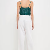 Sequins Cowl Neck Top