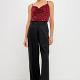 Sequins Cowl Neck Top
