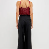 Sequins Cowl Neck Top