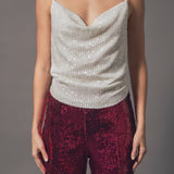 Sequins Cowl Neck Top
