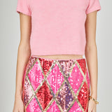 Fuzzy Short Sleeve Top