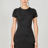 Fuzzy Short Sleeve Mini Dress