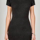 Fuzzy Short Sleeve Mini Dress