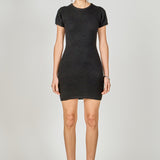 Fuzzy Short Sleeve Mini Dress