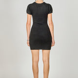 Fuzzy Short Sleeve Mini Dress