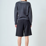 Relaxed Jewel Trim Sweater