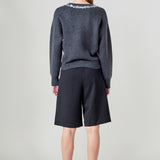 Relaxed Jewel Trim Sweater