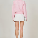 Long Sleeve Jewel Buttoned Polo Sweater