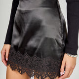 Lace Trim Mini Skirt