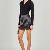 Lace Trim Mini Skirt