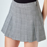 Plaid Pleated Mini Skirt