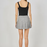 Plaid Pleated Mini Skirt