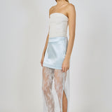 Satin Velvet Maxi Skirt