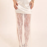 Satin Velvet Maxi Skirt