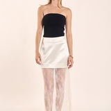 Satin Velvet Maxi Skirt