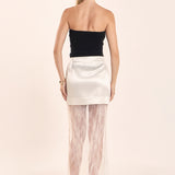 Satin Velvet Maxi Skirt