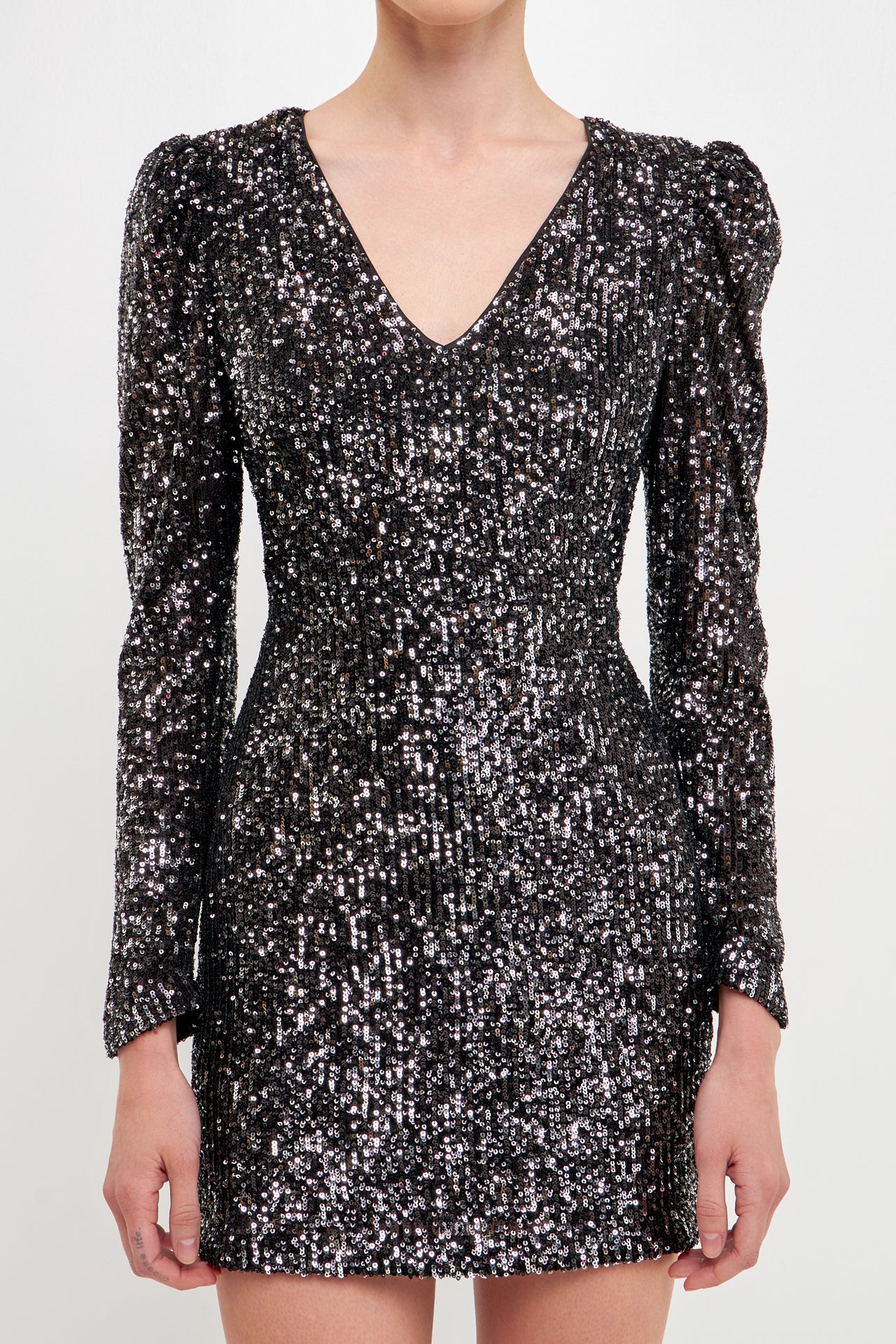 Deep V Sequins Mini