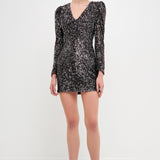 Deep V Sequins Mini